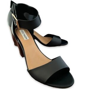 4 for $20 SALE! Steve Madden Bellle Block Buckle Heels, Black, Size 10M